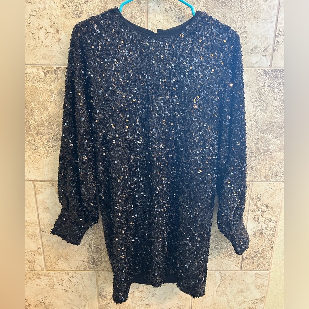 Black, long sleeve sequin Buddy Love dress